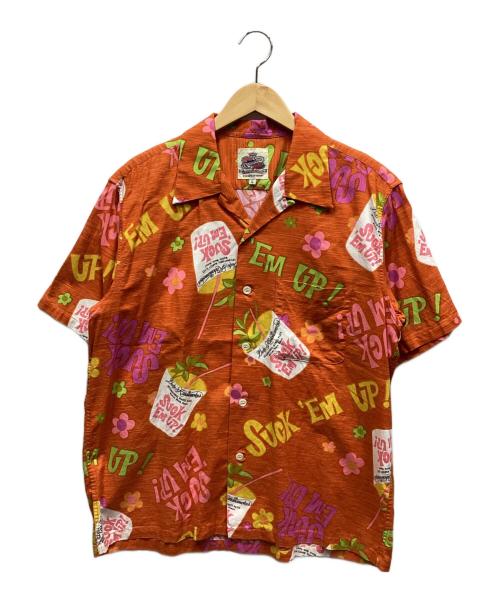 Duke Kahanamoku（デュークカハナモク）Duke Kahanamoku (デュークカハナモク) アロハシャツ オレンジ サイズ:Lの古着・服飾アイテム