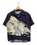 S hata shoten×Sun SurfS hata shoten×サンサーフ）の古着「アロハシャツ」｜ネイビー