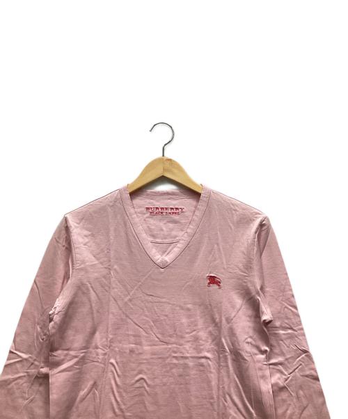 BURBERRY BLACK LABEL（バーバリーブラックレーベル）BURBERRY BLACK LABEL (バーバリーブラックレーベル) VネックTシャツ ピンク サイズ:2の古着・服飾アイテム