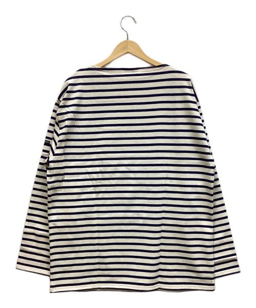 SAINT JAMES（セントジェームス）SAINT JAMES (セントジェームス) ボートネックカットソー ホワイト×ネイビー サイズ:T8 未使用品の古着・服飾アイテム