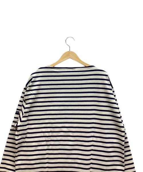 SAINT JAMES（セントジェームス）SAINT JAMES (セントジェームス) ボートネックカットソー ホワイト×ネイビー サイズ:T8 未使用品の古着・服飾アイテム