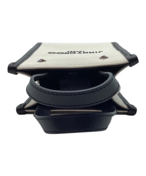 JIMMY CHOO（ジミーチュウ）JIMMY CHOO (ジミーチュウ) キャンバスミニトートバッグ アイボリー×ブラックの古着・服飾アイテム