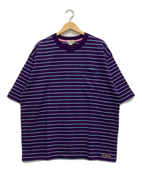 L.L.Bean（エルエルビーン）L.L.Bean (エルエルビーン) ボーダーカットソー パープル サイズ:XL 未使用品の古着・服飾アイテム