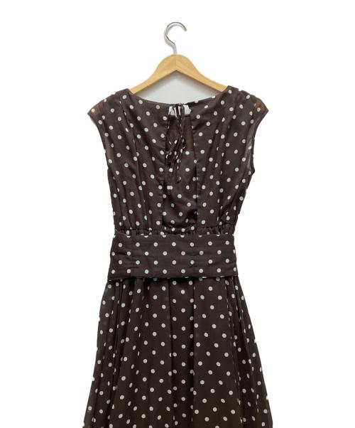 Apuweiser-riche（アプワイザーリッシェ）Apuweiser-riche (アプワイザーリッシェ) フレンチスリーブギャザーワンピース ブラウン サイズ:Sの古着・服飾アイテム