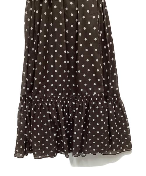 Apuweiser-riche（アプワイザーリッシェ）Apuweiser-riche (アプワイザーリッシェ) フレンチスリーブギャザーワンピース ブラウン サイズ:Sの古着・服飾アイテム