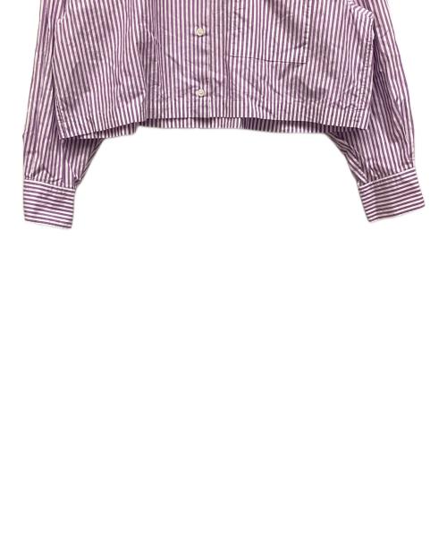 BEAUTY&YOUTH UNITED ARROWS（ビューティーアンドユースユナイテッドアローズ）BEAUTY&YOUTH UNITED ARROWS (ビューティーアンドユースユナイテッドアローズ) コットンストライプショート シャツ パープル×ホワイト サイズ:表記なしの古着・服飾アイテム