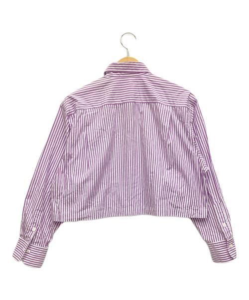 BEAUTY&YOUTH UNITED ARROWS（ビューティーアンドユースユナイテッドアローズ）BEAUTY&YOUTH UNITED ARROWS (ビューティーアンドユースユナイテッドアローズ) コットンストライプショート シャツ パープル×ホワイト サイズ:表記なしの古着・服飾アイテム