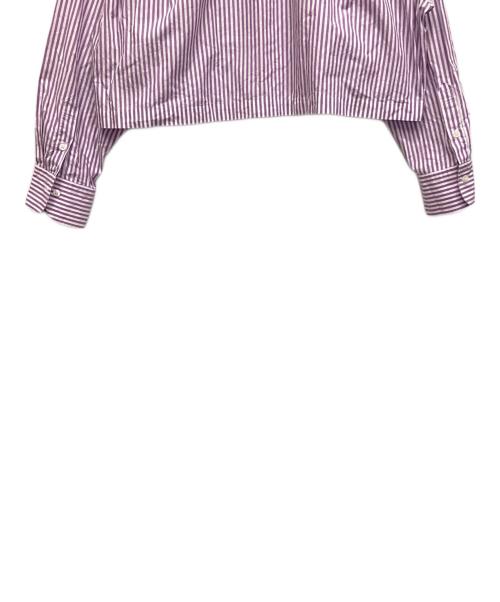 BEAUTY&YOUTH UNITED ARROWS（ビューティーアンドユースユナイテッドアローズ）BEAUTY&YOUTH UNITED ARROWS (ビューティーアンドユースユナイテッドアローズ) コットンストライプショート シャツ パープル×ホワイト サイズ:表記なしの古着・服飾アイテム