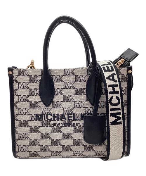 MICHAEL KORS（マイケル・コース）MICHAEL KORS (マイケルコース) 2WAYバッグ ホワイト×ブラックの古着・服飾アイテム