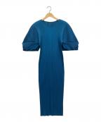 PLEATS PLEASEプリーツプリーズ）の古着「半袖ワンピース」｜ネイビー