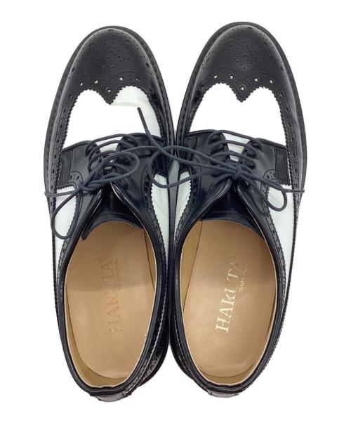 HARUTA（ハルタ）HARUTA (ハルタ) ウィングチップシューズ ブラック×ホワイト サイズ:251/2の古着・服飾アイテム