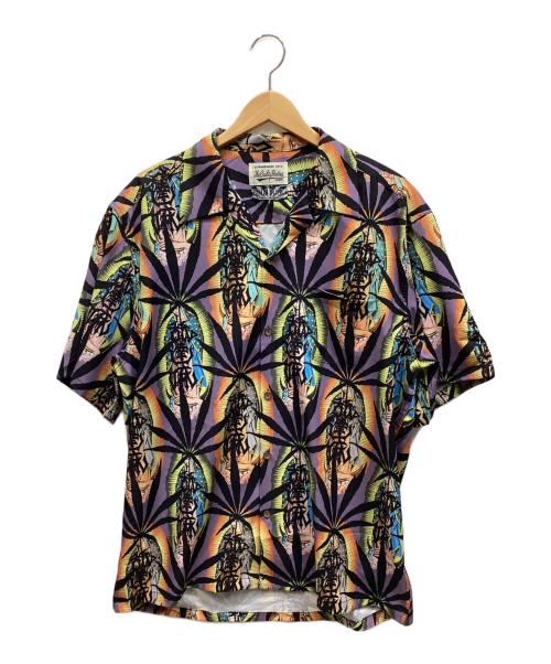 THE GUILTY PARTIES（ザ ギルティーパーティーズ）THE GUILTY PARTIES (ザ ギルティーパーティーズ) BUDSPOOL (バッズプール) 半袖シャツ パープル×イエロー サイズ:XLの古着・服飾アイテム