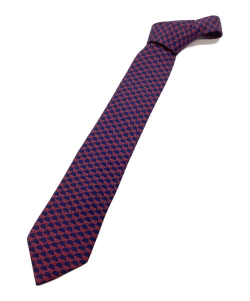 HERMES（エルメス）HERMES (エルメス) ネクタイ ネイビー×レッド サイズ:表記なしの古着・服飾アイテム