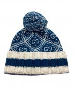 GUCCIグッチ）の古着「ニット帽」｜ホワイト×ブルー