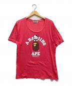 A BATHING APE×HELLO KITTYア ベイシング エイプ×ハローキティ）の古着「Tシャツ」｜ピンク