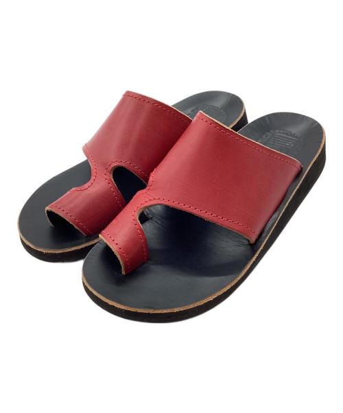 MUSHMANS（マッシュマンズ）MUSHMANS (マッシュマンズ) サンダル ブラック×レッド サイズ:26.5の古着・服飾アイテム