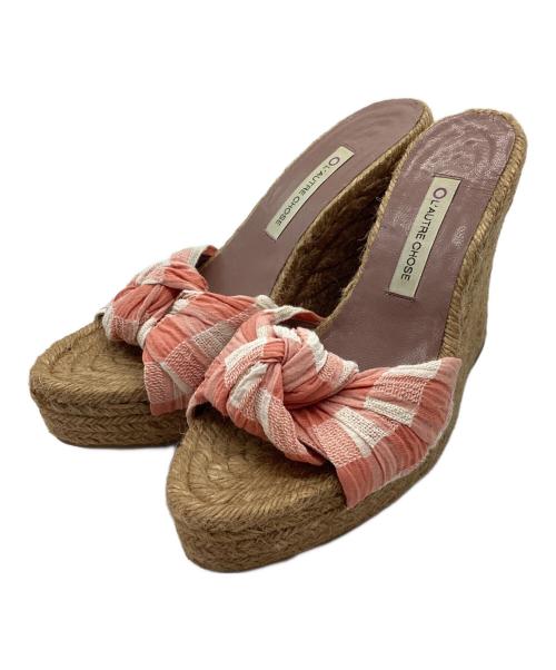 L'AUTRE CHOSE（ロートル ショーズ）L'AUTRE CHOSE (ロートル ショーズ) ウェッジソールサンダル ブラウン×オレンジ サイズ:36の古着・服飾アイテム