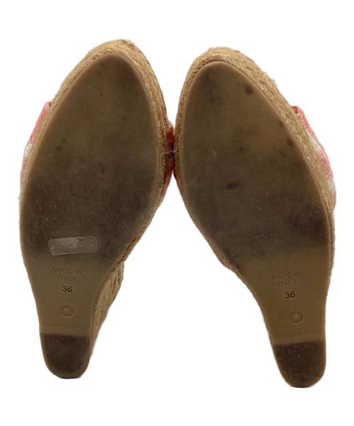 L'AUTRE CHOSE（ロートル ショーズ）L'AUTRE CHOSE (ロートル ショーズ) ウェッジソールサンダル ブラウン×オレンジ サイズ:36の古着・服飾アイテム