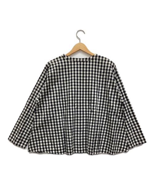 URBAN RESEARCH DOORS（アーバンリサーチドアーズ）URBAN RESEARCH DOORS (アーバンリサーチドアーズ) ギンガムフレアブラウス ブラック×ホワイト サイズ:Sの古着・服飾アイテム