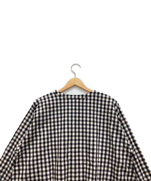 URBAN RESEARCH DOORS（アーバンリサーチドアーズ）URBAN RESEARCH DOORS (アーバンリサーチドアーズ) ギンガムフレアブラウス ブラック×ホワイト サイズ:Sの古着・服飾アイテム