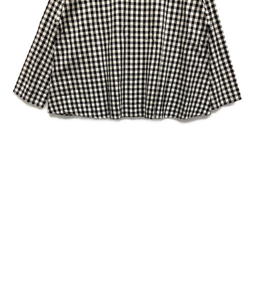 URBAN RESEARCH DOORS（アーバンリサーチドアーズ）URBAN RESEARCH DOORS (アーバンリサーチドアーズ) ギンガムフレアブラウス ブラック×ホワイト サイズ:Sの古着・服飾アイテム