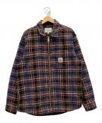 CarHarttカーハート）の古着「ストーリーシャツジャケット」｜レッド×ブルー