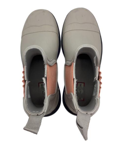 HUNTER（ハンター）HUNTER (ハンター) サイドゴアレインブーツ ベージュ×オレンジ サイズ:UK6の古着・服飾アイテム