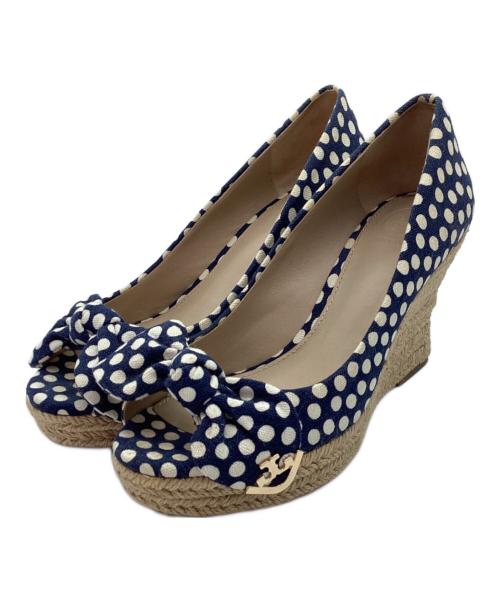 TORY BURCH（トリーバーチ）TORY BURCH (トリーバーチ) ウェッジソールサンダル インディゴ サイズ:5.5の古着・服飾アイテム