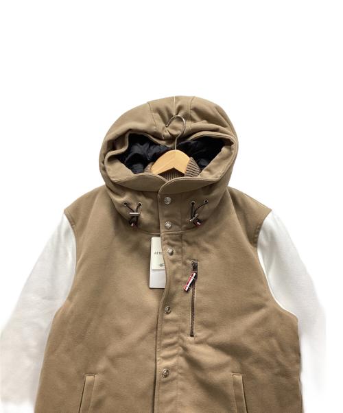 BEAMS HEART（ビームスハート）BEAMS HEART (ビームスハート) メルトン フード スタジャン ベージュ×ホワイト サイズ:L 未使用品の古着・服飾アイテム