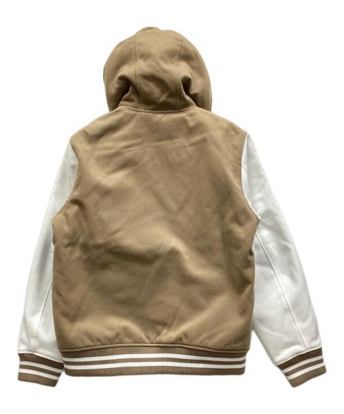 BEAMS HEART（ビームスハート）BEAMS HEART (ビームスハート) メルトン フード スタジャン ベージュ×ホワイト サイズ:L 未使用品の古着・服飾アイテム