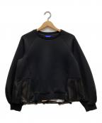BLUE LABEL CRESTBRIDGEブルーレーベルクレストブリッジ）の古着「バックチュールプルオーバースウェット」｜ブラック