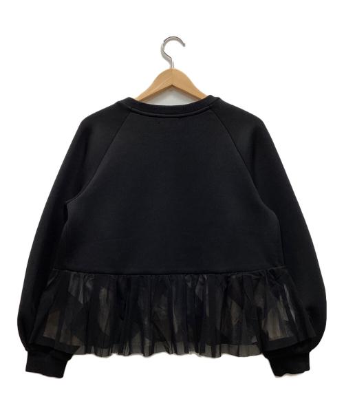 BLUE LABEL CRESTBRIDGE（ブルーレーベルクレストブリッジ）BLUE LABEL CRESTBRIDGE (ブルーレーベルクレストブリッジ) バックチュールプルオーバースウェット ブラック サイズ:38の古着・服飾アイテム