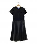 BLUE LAVERSブルーラバーズ）の古着「切替シースルーワンピース」｜ブラック