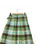 中古・古着 BLUE LABEL CRESTBRIDGE (ブルーレーベルクレストブリッジ) サイドベルトフレアスカート グリーン×ブラウン サイズ:40 未使用品：9000円