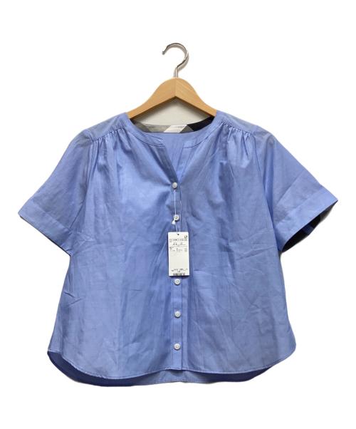 BLUE LABEL CRESTBRIDGE（ブルーレーベルクレストブリッジ）BLUE LABEL CRESTBRIDGE (ブルーレーベルクレストブリッジ) 半袖ブラウス ブルー サイズ:38 未使用品の古着・服飾アイテム