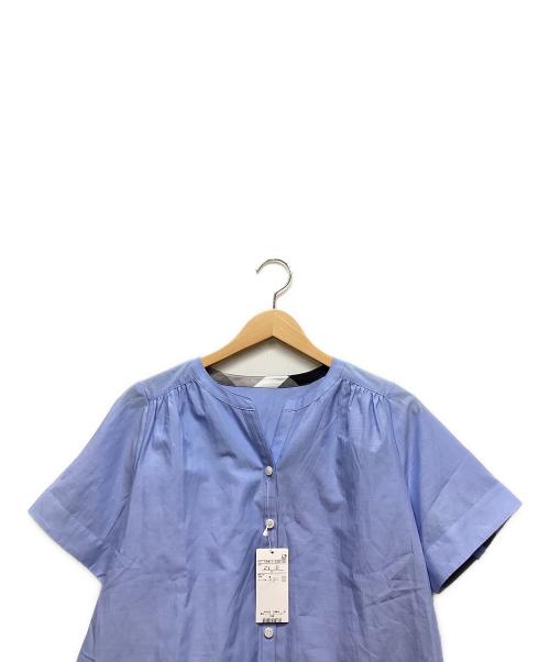 BLUE LABEL CRESTBRIDGE（ブルーレーベルクレストブリッジ）BLUE LABEL CRESTBRIDGE (ブルーレーベルクレストブリッジ) 半袖ブラウス ブルー サイズ:38 未使用品の古着・服飾アイテム