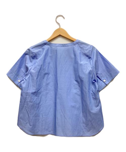 BLUE LABEL CRESTBRIDGE（ブルーレーベルクレストブリッジ）BLUE LABEL CRESTBRIDGE (ブルーレーベルクレストブリッジ) 半袖ブラウス ブルー サイズ:38 未使用品の古着・服飾アイテム