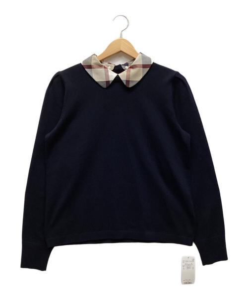 BLUE LABEL CRESTBRIDGE（ブルーレーベルクレストブリッジ）BLUE LABEL CRESTBRIDGE (ブルーレーベルクレストブリッジ) 薄手ニット ネイビー サイズ:38 未使用品の古着・服飾アイテム