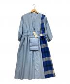 BLUE LABEL CRESTBRIDGEブルーレーベルクレストブリッジ）の古着「長袖ワンピース」｜ブルー