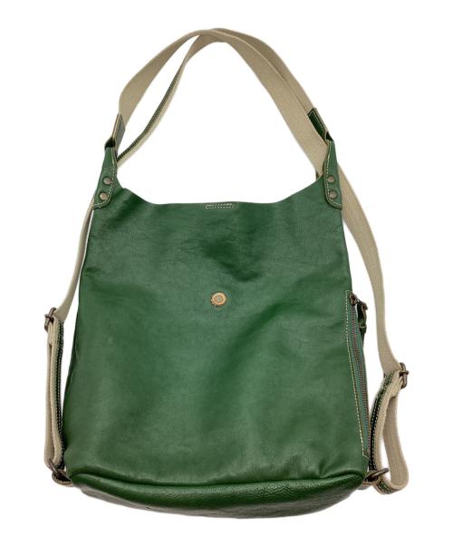 -（-）- (-) 2WAYレザーバッグ グリーンの古着・服飾アイテム
