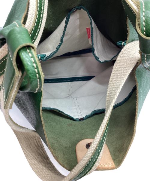 -（-）- (-) 2WAYレザーバッグ グリーンの古着・服飾アイテム