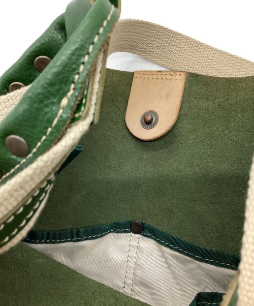 -（-）- (-) 2WAYレザーバッグ グリーンの古着・服飾アイテム