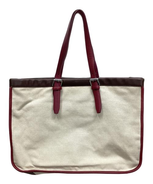 LONGCHAMP（ロンシャン）LONGCHAMP (ロンシャン) トートバッグ ホワイト×ボルドーの古着・服飾アイテム