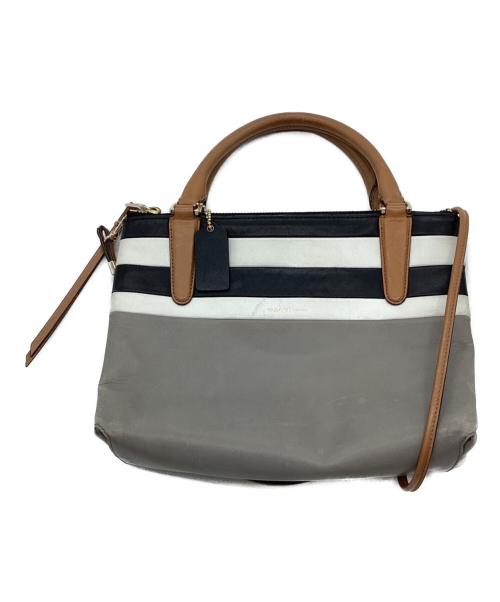COACH（コーチ）COACH (コーチ) 2WAYバッグ ブラック×ホワイト×グレーの古着・服飾アイテム