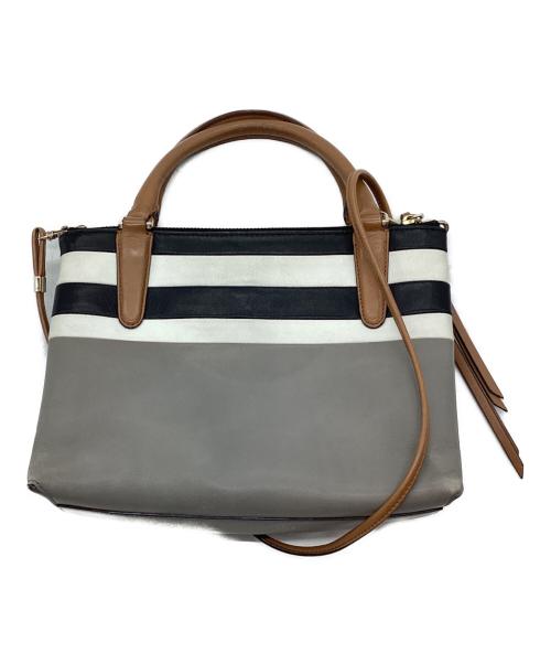 COACH（コーチ）COACH (コーチ) 2WAYバッグ ブラック×ホワイト×グレーの古着・服飾アイテム