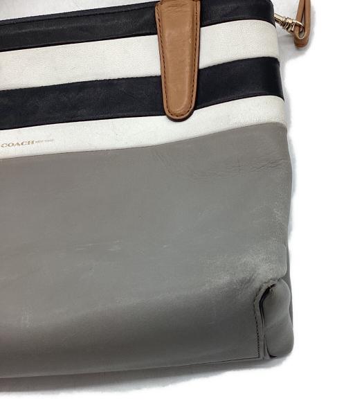 COACH（コーチ）COACH (コーチ) 2WAYバッグ ブラック×ホワイト×グレーの古着・服飾アイテム