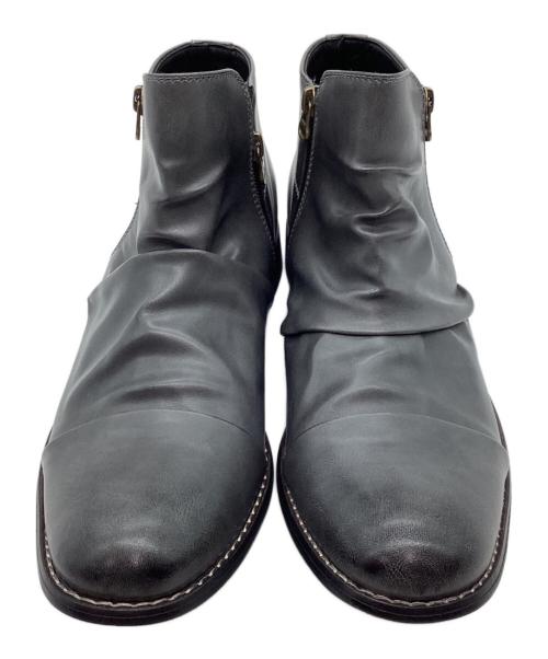 Zeeno（-）Zeeno (-) ドレープショートエンジニアブーツ グレー サイズ:27の古着・服飾アイテム