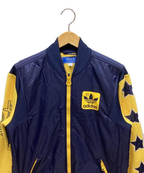 adidas（アディダス）adidas (アディダス) ナイロンジャケット ネイビー×イエロー サイズ:Lの古着・服飾アイテム