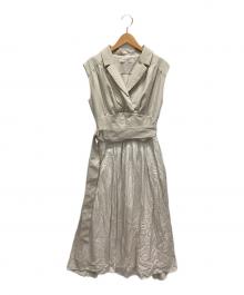 HER LIP TO（ハーリップトゥ）の古着「ノースリーブワンピース」｜ベージュ