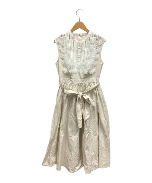 HER LIP TO（ハーリップトゥ）HER LIP TO (ハーリップトゥ) ノースリーブ・キャミソールワンピース ベージュ サイズ:Sの古着・服飾アイテム